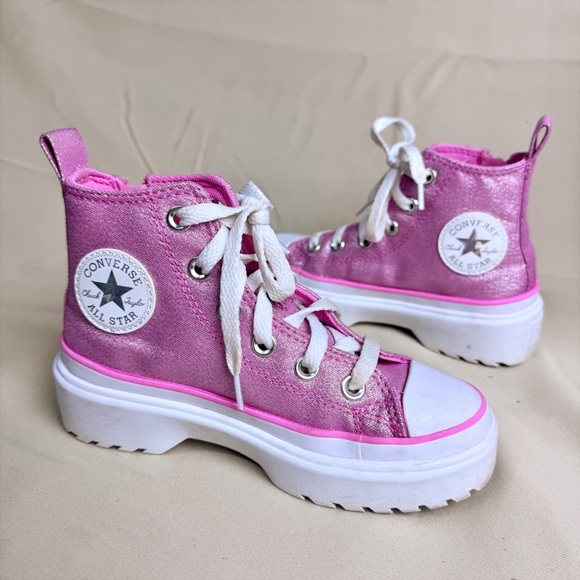 Converse High Topped Sneaker Glitter Pink & White - Picture 2 of 8